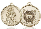 Extra Large St Christopher Coast Guard Medal - 14kt Gold 1 3/8 x 1 1/4 Round Pendant 0203 Extra Large St Christopher Coast Guard Medal - 14kt Gold 1 3/8 x 1 1/4 Round Pendant 0203