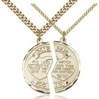 Large Coast Guard Mizpah Medal Necklaces - 14kt Gold Pendant On 18 and 24 Chains 2012 Large Coast Guard Mizpah Medal Necklaces - 14kt Gold Pendant On 18 and 24 Chains 2012