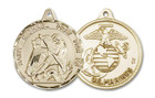 Extra Large St Michael Marines Medal - 14kt Gold 1 3/8 x 1 1/4 Round Pendant 0201 Extra Large St Michael Marines Medal - 14kt Gold 1 3/8 x 1 1/4 Round Pendant 0201