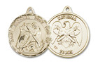Extra Large St Michael National Guard Medal - 14kt Gold 1 3/8 x 1 1/4 Round Pendant 0201 Extra Large St Michael National Guard Medal - 14kt Gold 1 3/8 x 1 1/4 Round Pendant 0201