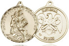 Extra Large St Christopher National Guard Medal - 14kt Gold 1 3/8 x 1 1/4 Round Pendant 0203 Extra Large St Christopher National Guard Medal - 14kt Gold 1 3/8 x 1 1/4 Round Pendant 0203