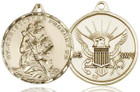 Extra Large St Christopher Navy Medal - 14kt Gold 1 3/8 x 1 1/4 Round Pendant 0203 Extra Large St Christopher Navy Medal - 14kt Gold 1 3/8 x 1 1/4 Round Pendant 0203