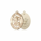 St Michael Navy Medal - 14kt Gold 3/4 x 1/2 Oval Pendant 1172 St Michael Navy Medal - 14kt Gold 3/4 x 1/2 Oval Pendant 1172