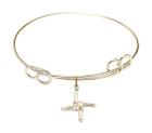 St Brigid Cross Double Loop Bangle Bracelet - 5/8 Gold-Filled Charm
