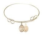 St Camillus of Lellis - Doctors Double Loop Bangle Bracelet - Gold-Filled Charm