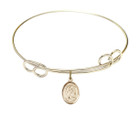 St Isidore of Seville Double Loop Bangle Bracelet - Gold-Filled Charm 9049GF