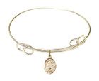 St Mary Magdalene Double Loop Bangle Bracelet - Gold-Filled Charm 9071GF