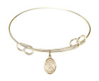 St Margaret Mary Alacoque Double Loop Bangle Bracelet - Gold-Filled Charm 9072GF St Margaret Mary Alacoque Double Loop Bangle Bracelet - Gold-Filled Charm 9072GF