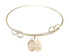 Scapular Double Loop Bangle Bracelet - Gold-Filled Charm 9098GF
