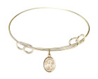 St Thomas More Double Loop Bangle Bracelet - Gold-Filled Charm 9109GF
