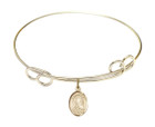St Brigid of Ireland Double Loop Bangle Bracelet - Gold-Filled Charm 9123GF