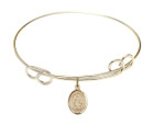 St Sophia Double Loop Bangle Bracelet - Gold-Filled Charm 9136GF
