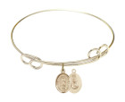 Our Lady of Guadalupe Double Loop Bangle Bracelet - Gold-Filled Charm 9206GF