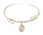 St Odilia Double Loop Bangle Bracelet - Gold-Filled Charm 9319GF