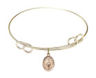 Virgin of The Globe Double Loop Bangle Bracelet - Gold-Filled Charm 9345GF