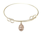 St John Berchmans Double Loop Bangle Bracelet - Gold-Filled Charm 9370GF