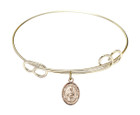 St Simon The Apostle Double Loop Bangle Bracelet - Gold-Filled Charm 9375GF
