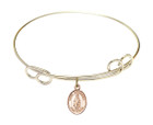 St Nathanael Double Loop Bangle Bracelet - Gold-Filled Charm 9398GF