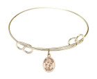 St Theodore Stratelates Double Loop Bangle Bracelet - Gold-Filled Charm 9415GF