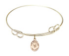 St Peter Claver Double Loop Bangle Bracelet - Gold-Filled Charm 9442GF
