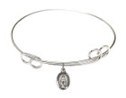 Miraculous Double Loop Bangle Bracelet - Sterling Silver Charm