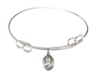 St Dorothy Double Loop Bangle Bracelet - Sterling Silver Charm 9023SS