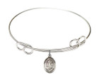 St Dominic De Guzman Double Loop Bangle Bracelet - Sterling Silver Charm 9030SS