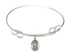 St George Double Loop Bangle Bracelet - Sterling Silver Charm 9040SS