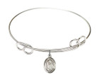 St Martha Double Loop Bangle Bracelet - Sterling Silver Charm 9075SS