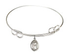 St Monica Double Loop Bangle Bracelet - Sterling Silver Charm 9079SS