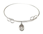 St Patrick Double Loop Bangle Bracelet - Sterling Silver Charm 9084SS