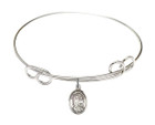 St Raphael The Archangel Double Loop Bangle Bracelet - Sterling Silver Charm 9092SS