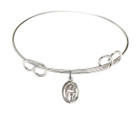 St Casimir of Poland Double Loop Bangle Bracelet - Sterling Silver Charm 9113SS