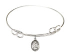 St Placidus Double Loop Bangle Bracelet - Sterling Silver Charm 9240SS