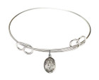 Our Lady of Knock Double Loop Bangle Bracelet - Sterling Silver Charm 9246SS