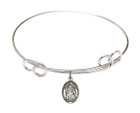St Isaiah Double Loop Bangle Bracelet - Sterling Silver Charm 9258SS