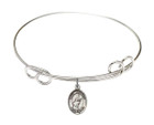 St Tarcisius Double Loop Bangle Bracelet - Sterling Silver Charm 9261SS