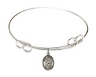 St Deborah Double Loop Bangle Bracelet - Sterling Silver Charm 9286SS