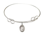 St Teresa of Calcutta Double Loop Bangle Bracelet - Sterling Silver Charm 9295SS