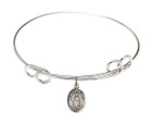 Our Lady of Victory Double Loop Bangle Bracelet - Sterling Silver Charm 9306SS