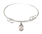 St Kieran Double Loop Bangle Bracelet - Sterling Silver Charm 9367SS