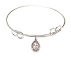 St Mary Magdalene of Canossa Double Loop Bangle Bracelet - Sterling Silver Charm 9429SS St Mary Magdalene of Canossa Double Loop Bangle Bracelet - Sterling Silver Charm 9429SS