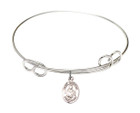 St Norbert of Xanten Double Loop Bangle Bracelet - Sterling Silver Charm 9447SS