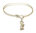 Praying Boy Eye Hook Bangle Bracelet - Gold-Filled Charm 4263GF