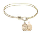 St Camillus of Lellis - Doctors Eye Hook Bangle Bracelet - Gold-Filled Charm 9019GF8