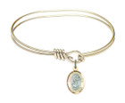 St Christopher Eye Hook Bangle Bracelet - Gold-Filled Charm 9022EGF