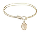 St Casimir of Poland Eye Hook Bangle Bracelet - Gold-Filled Charm 9113GF