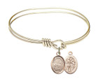 St Sebastian - Fishing Eye Hook Bangle Bracelet - Gold-Filled Charm 9188GF