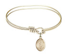 St Victor of Marseilles Eye Hook Bangle Bracelet - Gold-Filled Charm 9223GF