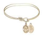 St John Paul II Eye Hook Bangle Bracelet - Gold-Filled Charm 9234GF